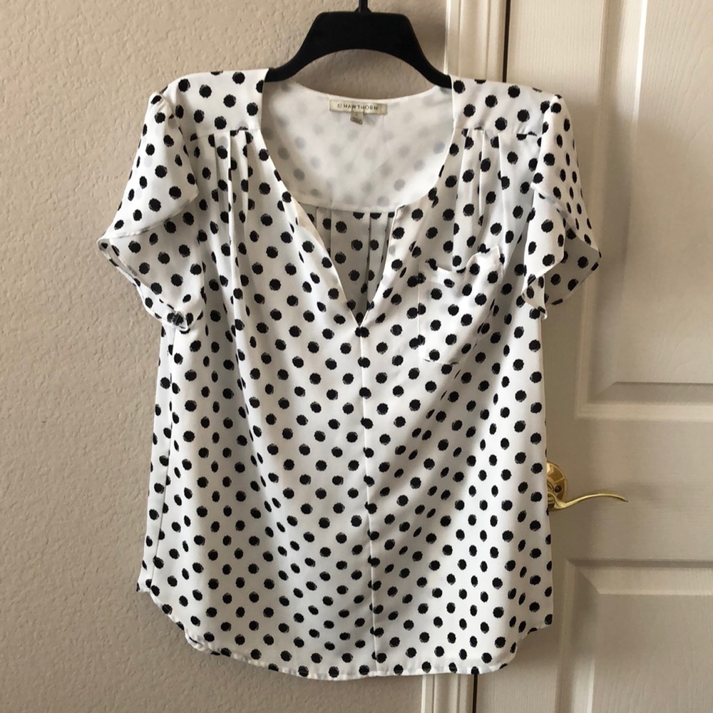 41 Hawthorn polka dot blouse - black/white Large